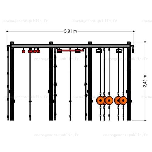 Structure de parcours d’obstacles extérieur